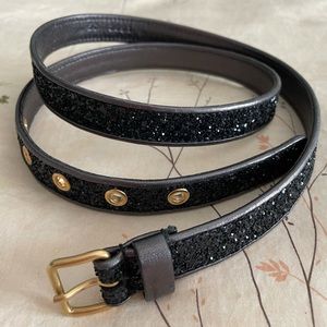 Miu Miu Black Glitter Sparkle Belt
